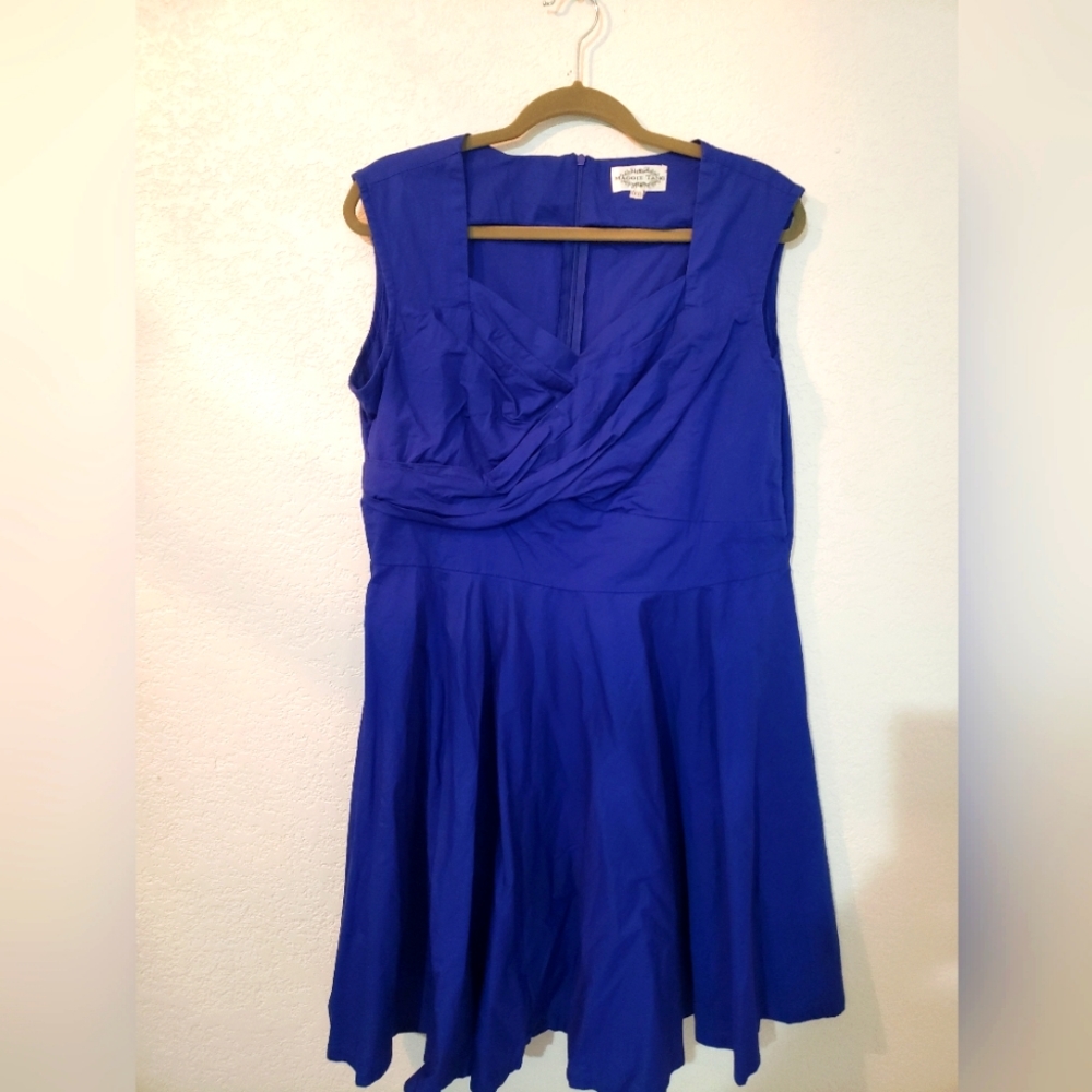 Rockabilly Retro Blue Pin-up Dress XXXL